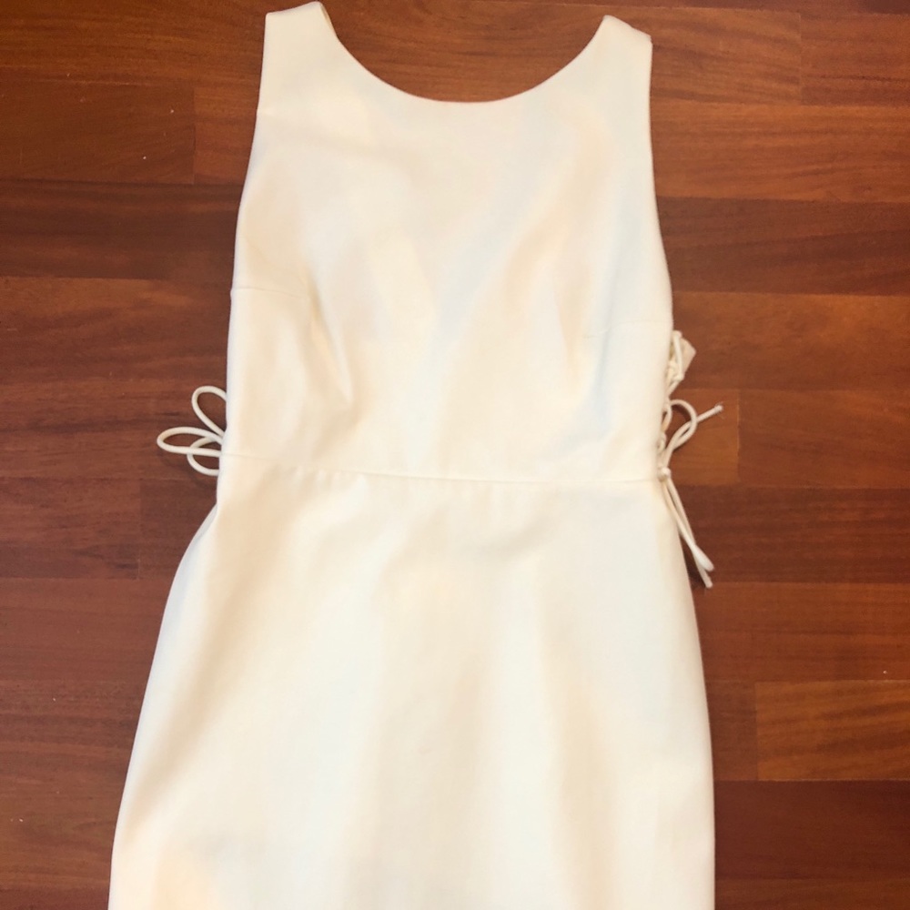 Zara white lace up detail dress
